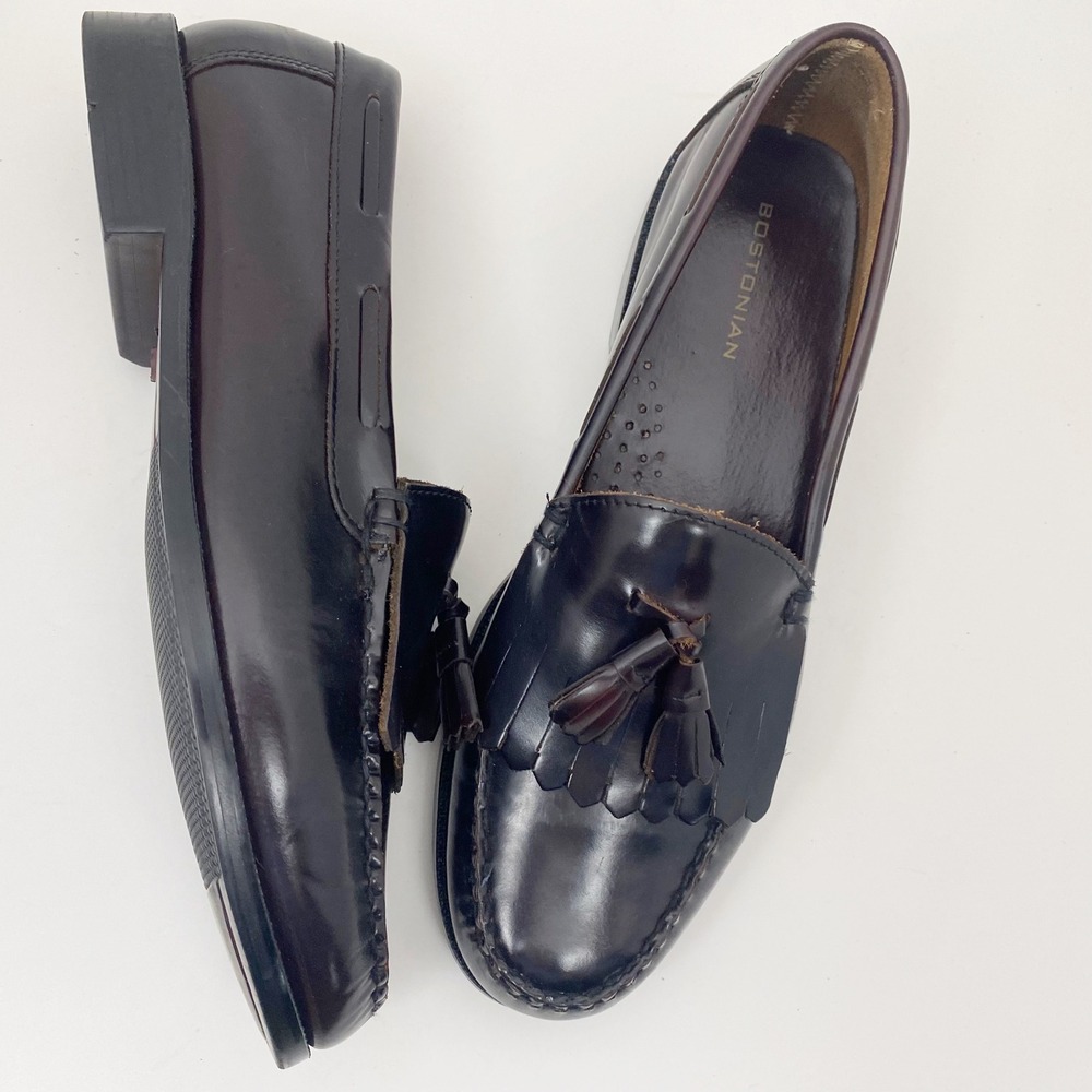 Bostonian Kiltie Tassel Leather Loafer Dress Shoe Mens 10.5M Burgundy